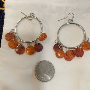 Silver and dangling hoop earrings